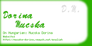 dorina mucska business card